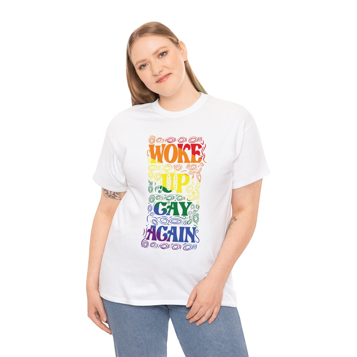 Woke Up Gay Again Heavy Cotton Tee