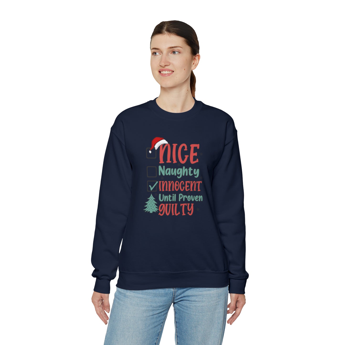 Innocent Until Proven Guilty Christmas Heavy Blend™ Crewneck Sweatshirt