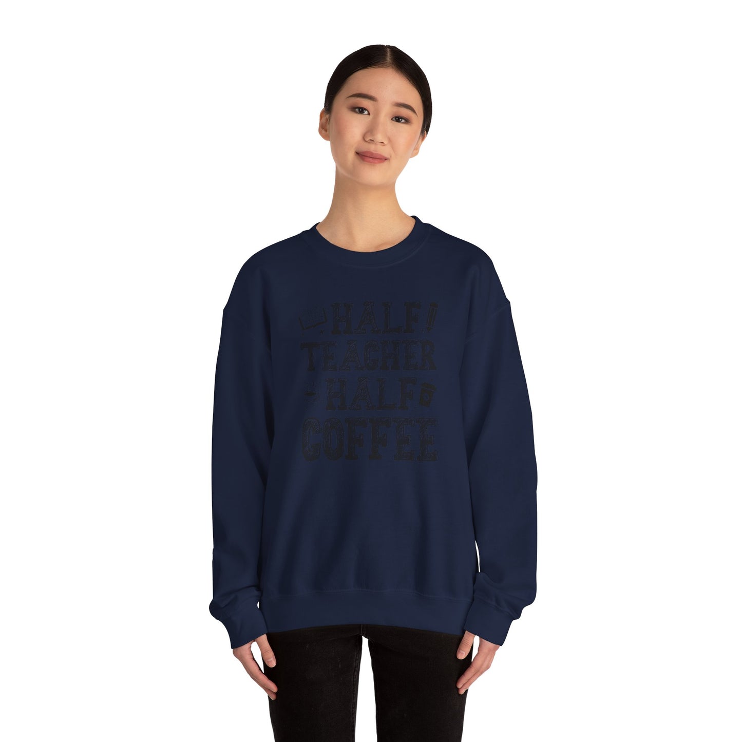 Half Coffee Half Teacher Heavy Blend™ Crewneck Sweatshirt