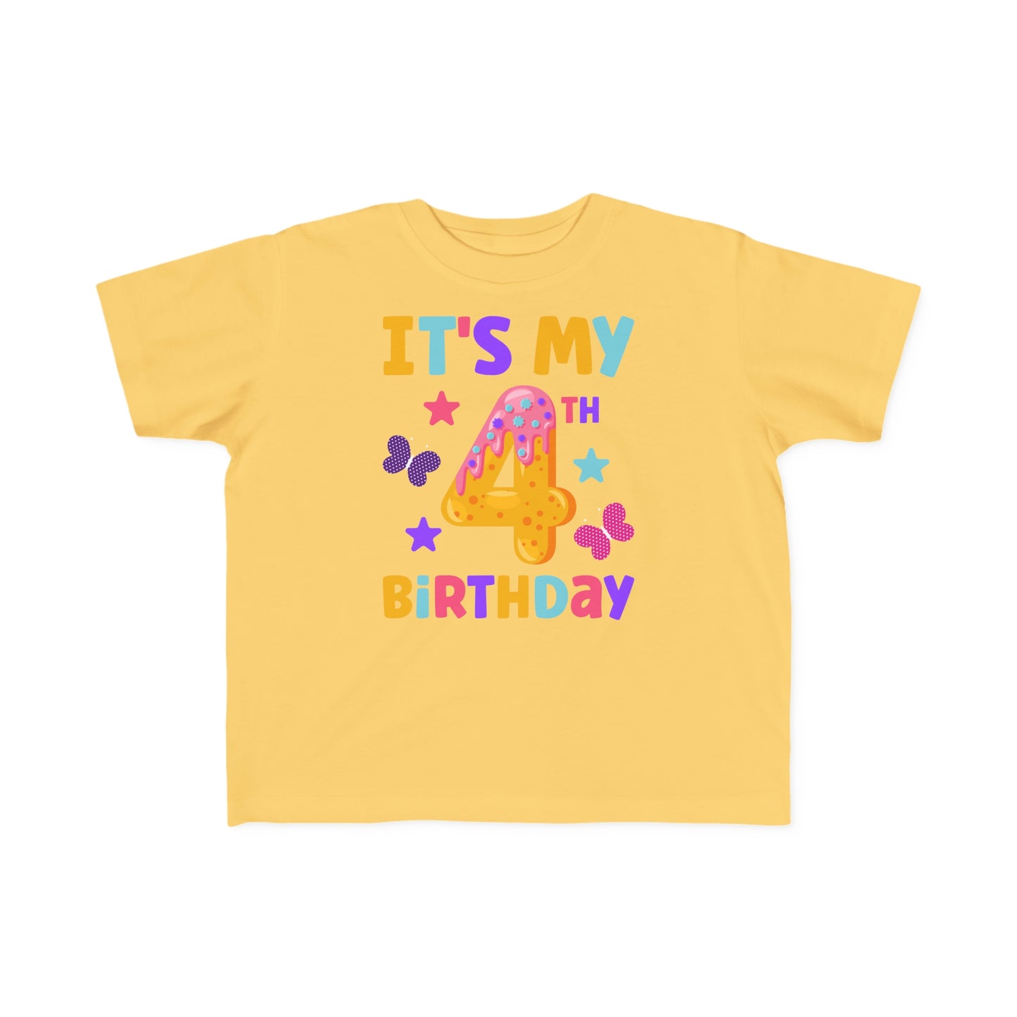 It's My Fourth Birthday Toddler Size Jersey Tee
