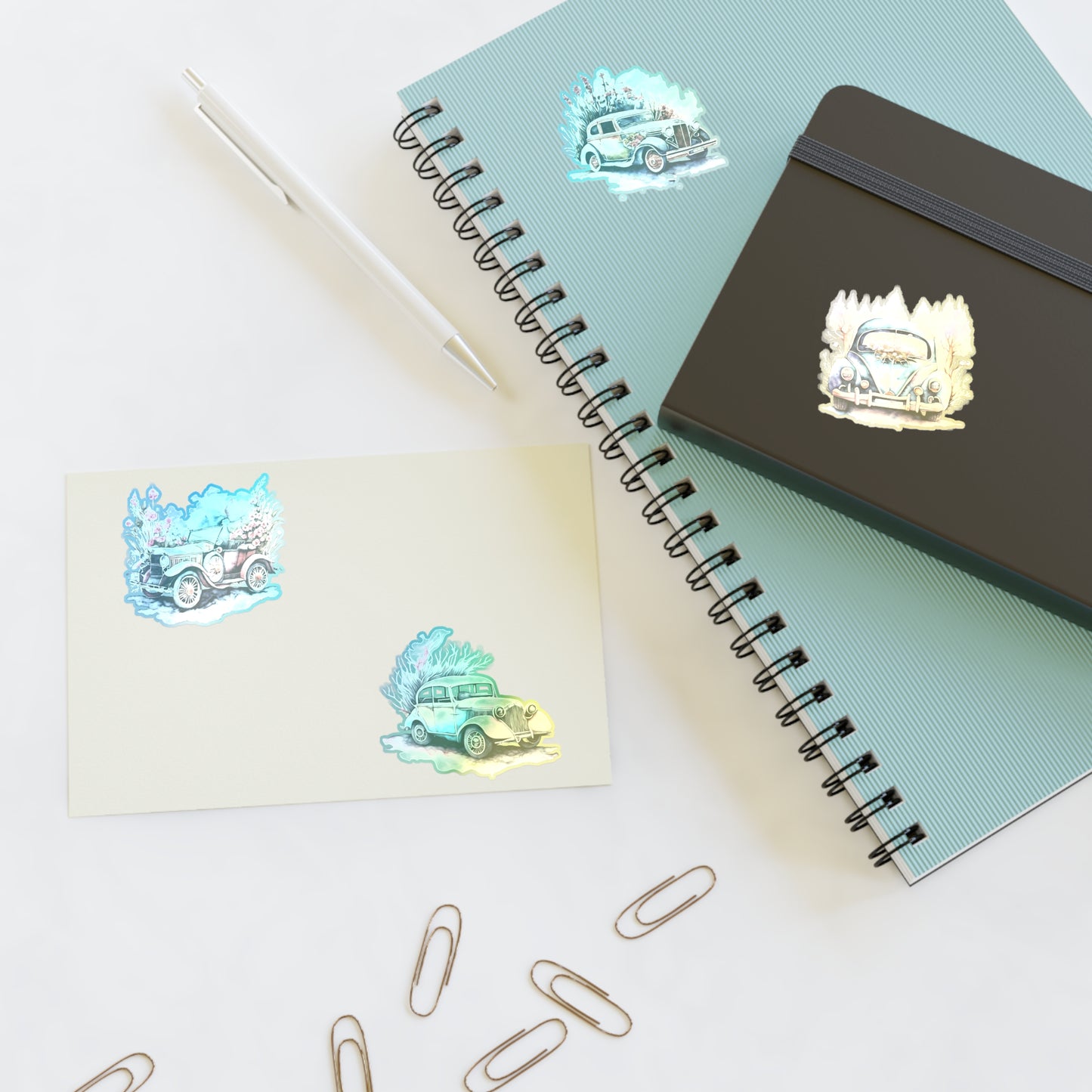 Floral Vintage Car Sticker Sheets