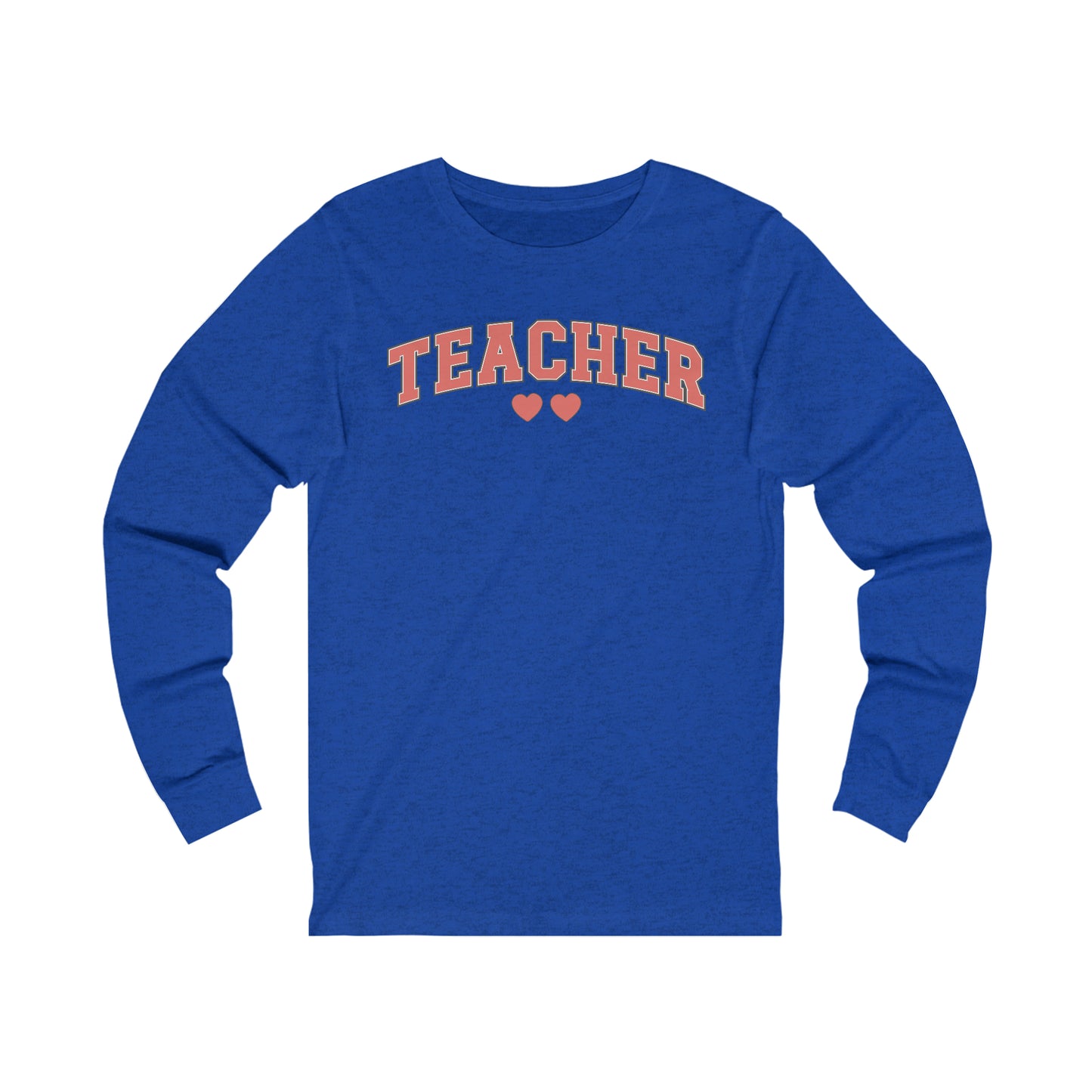 Teacher Hearts Jersey Long Sleeve Tee