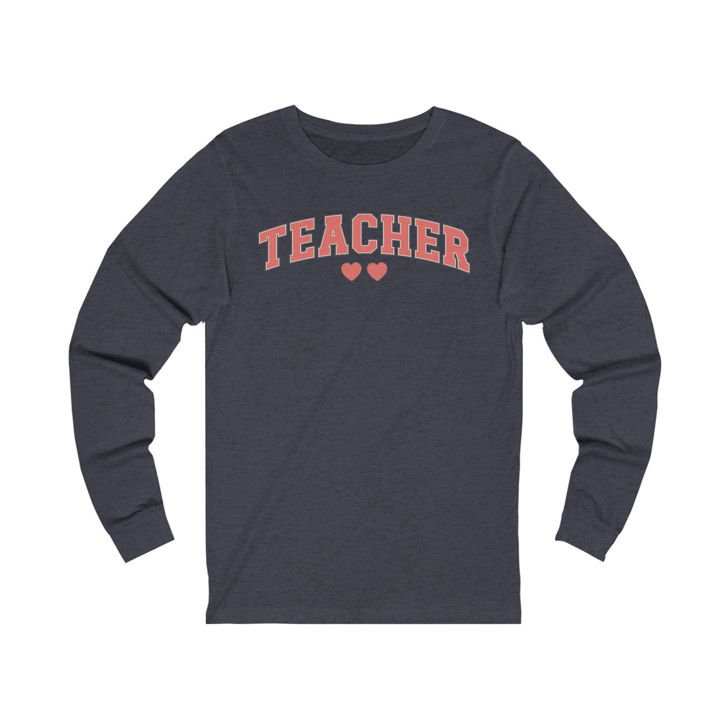 Teacher Hearts Jersey Long Sleeve Tee