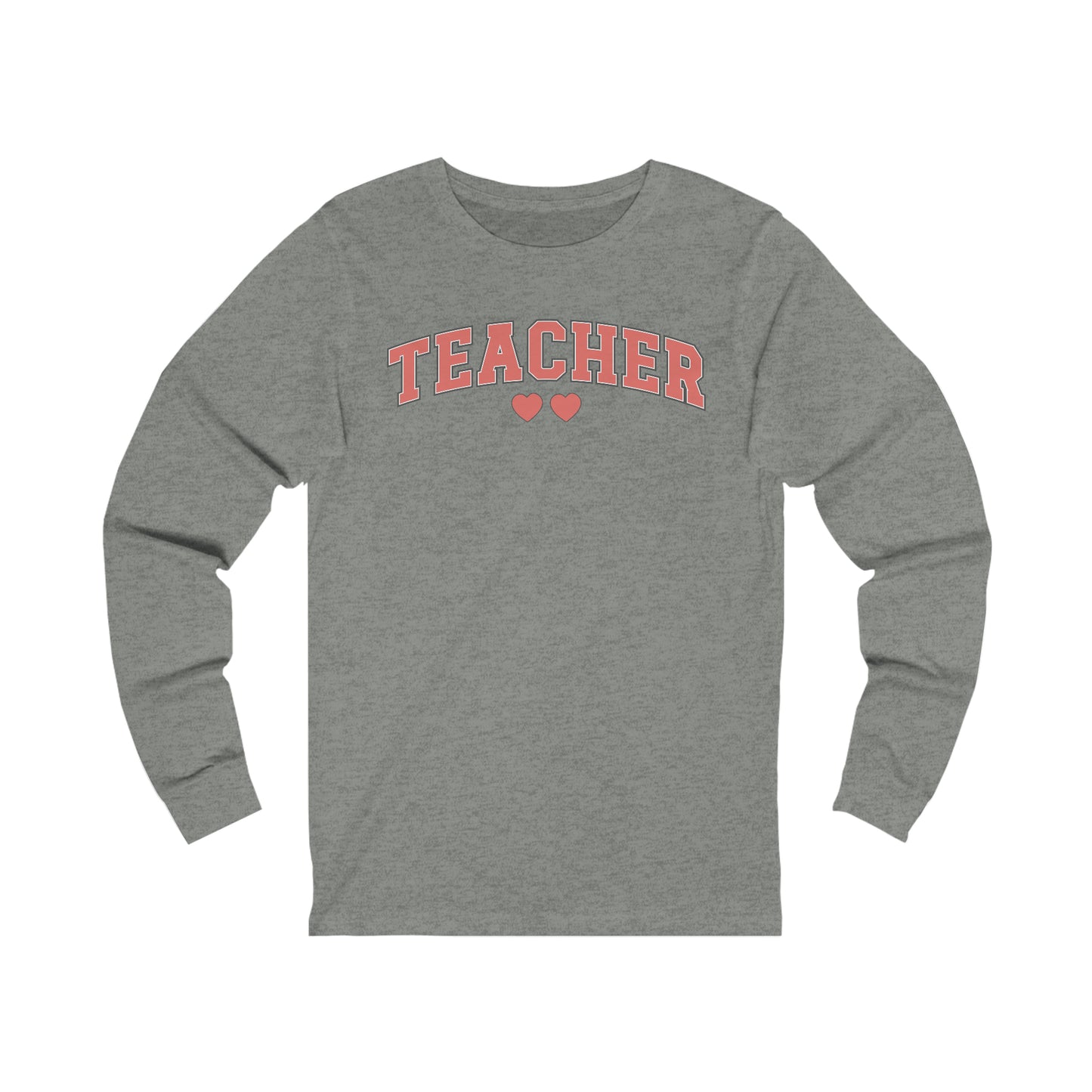 Teacher Hearts Jersey Long Sleeve Tee