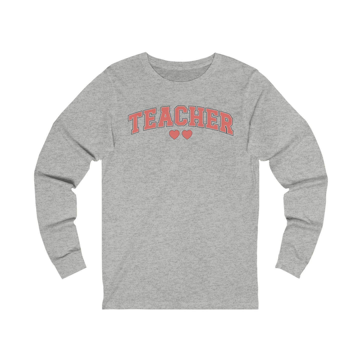 Teacher Hearts Jersey Long Sleeve Tee