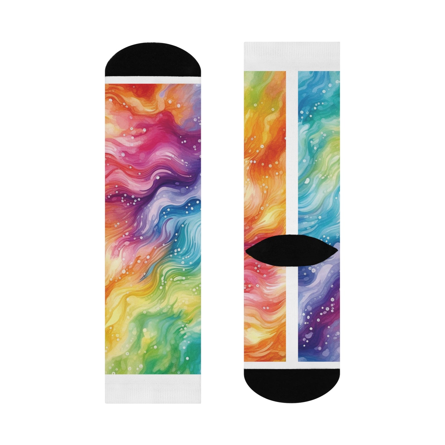 Watercolor Rainbow Cushioned Crew Socks