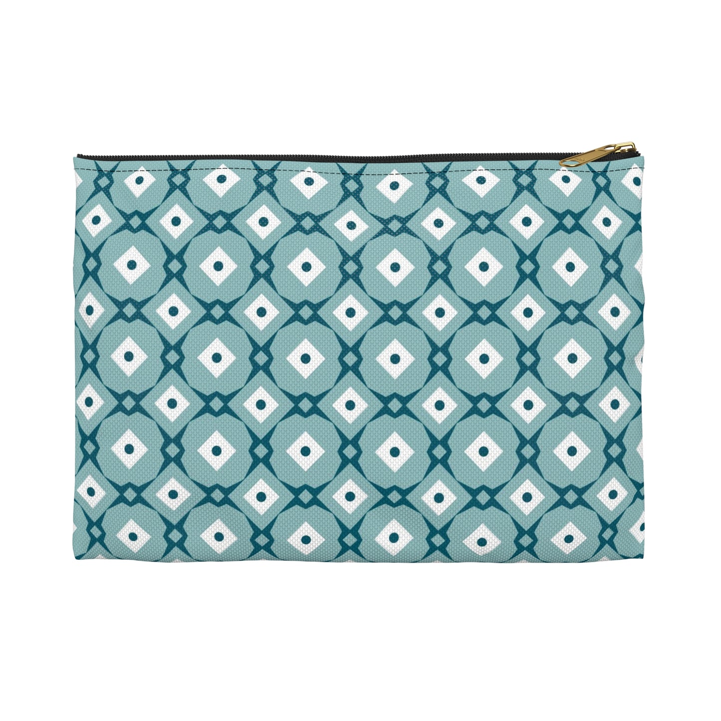 Teal Geometric Accessory Pouch