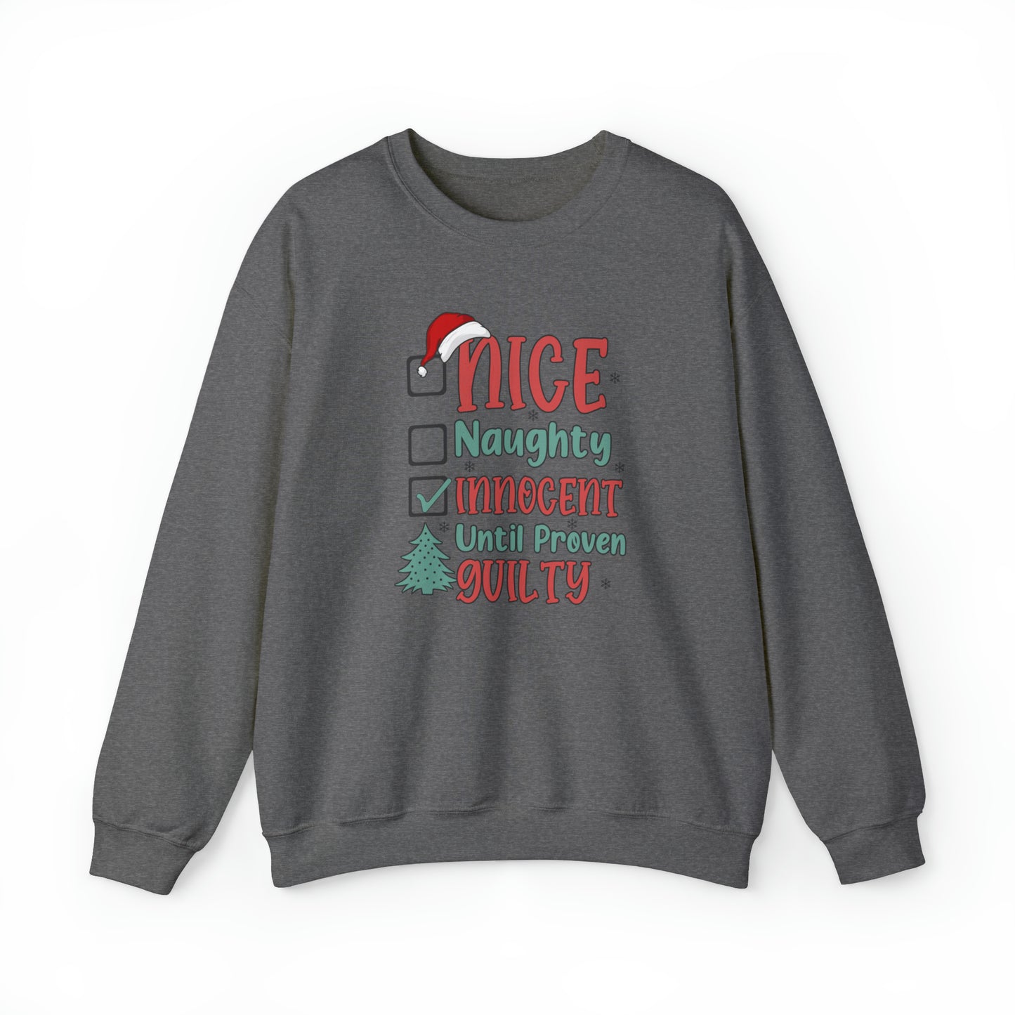 Innocent Until Proven Guilty Christmas Heavy Blend™ Crewneck Sweatshirt
