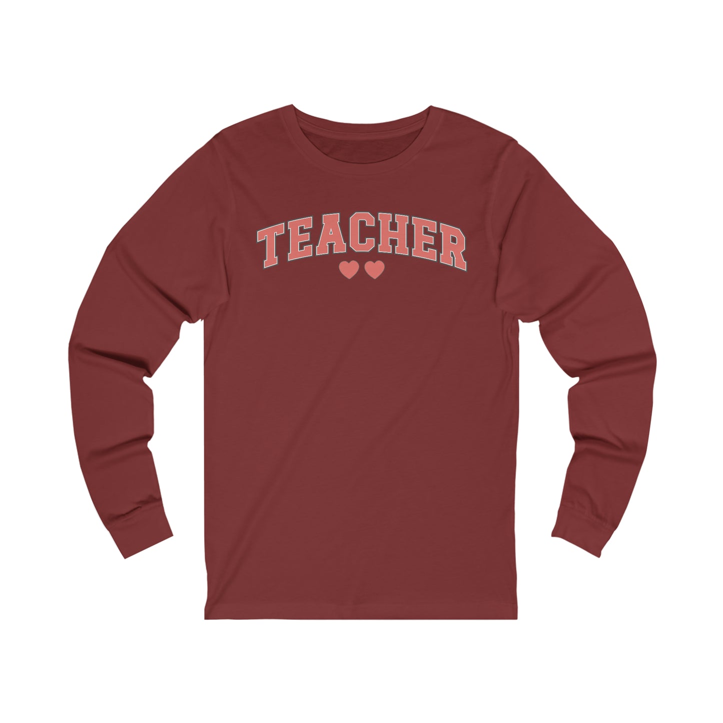 Teacher Hearts Jersey Long Sleeve Tee