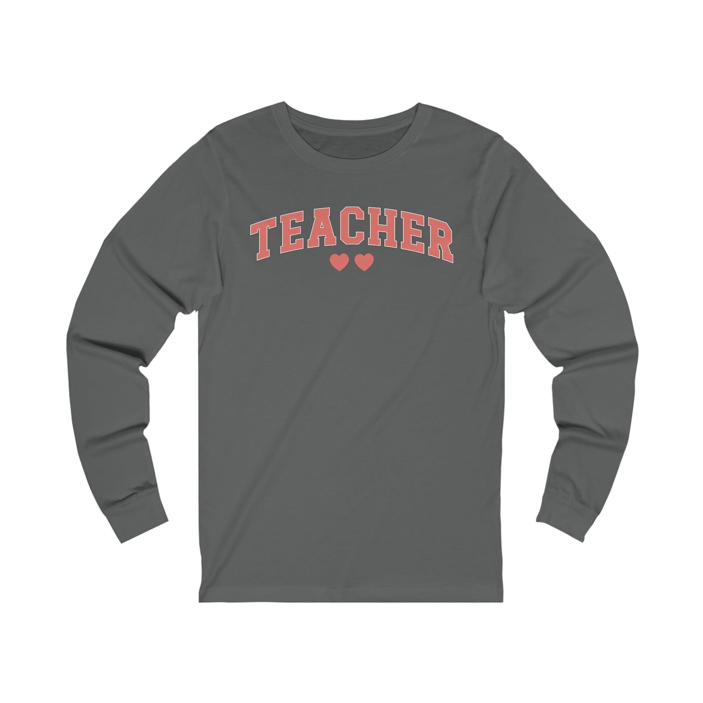 Teacher Hearts Jersey Long Sleeve Tee