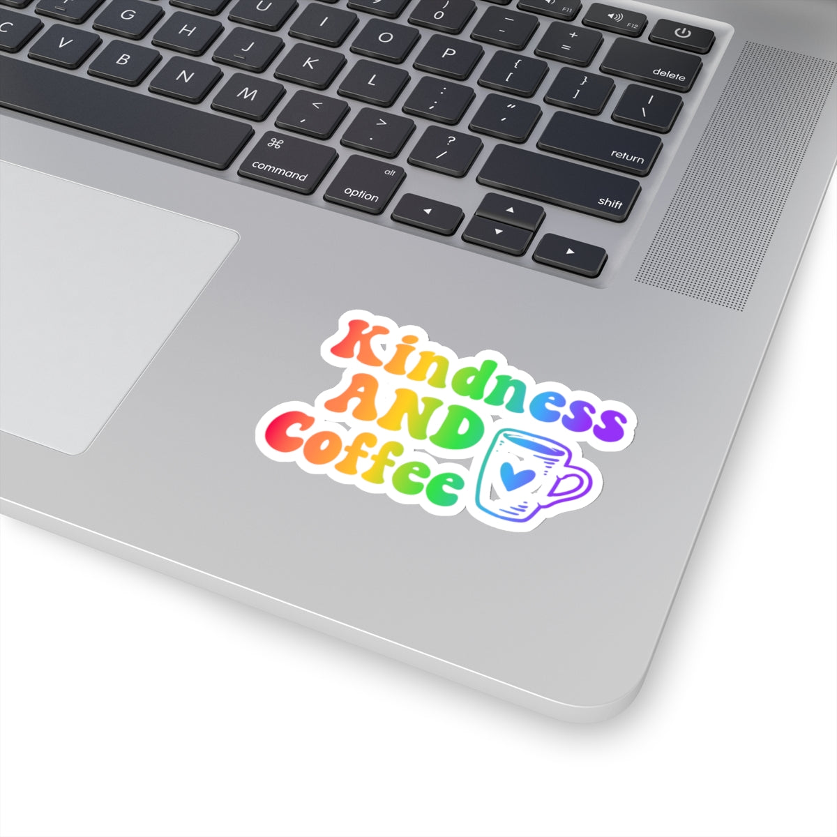 Kindness and Coffee Kiss-Cut Sticker