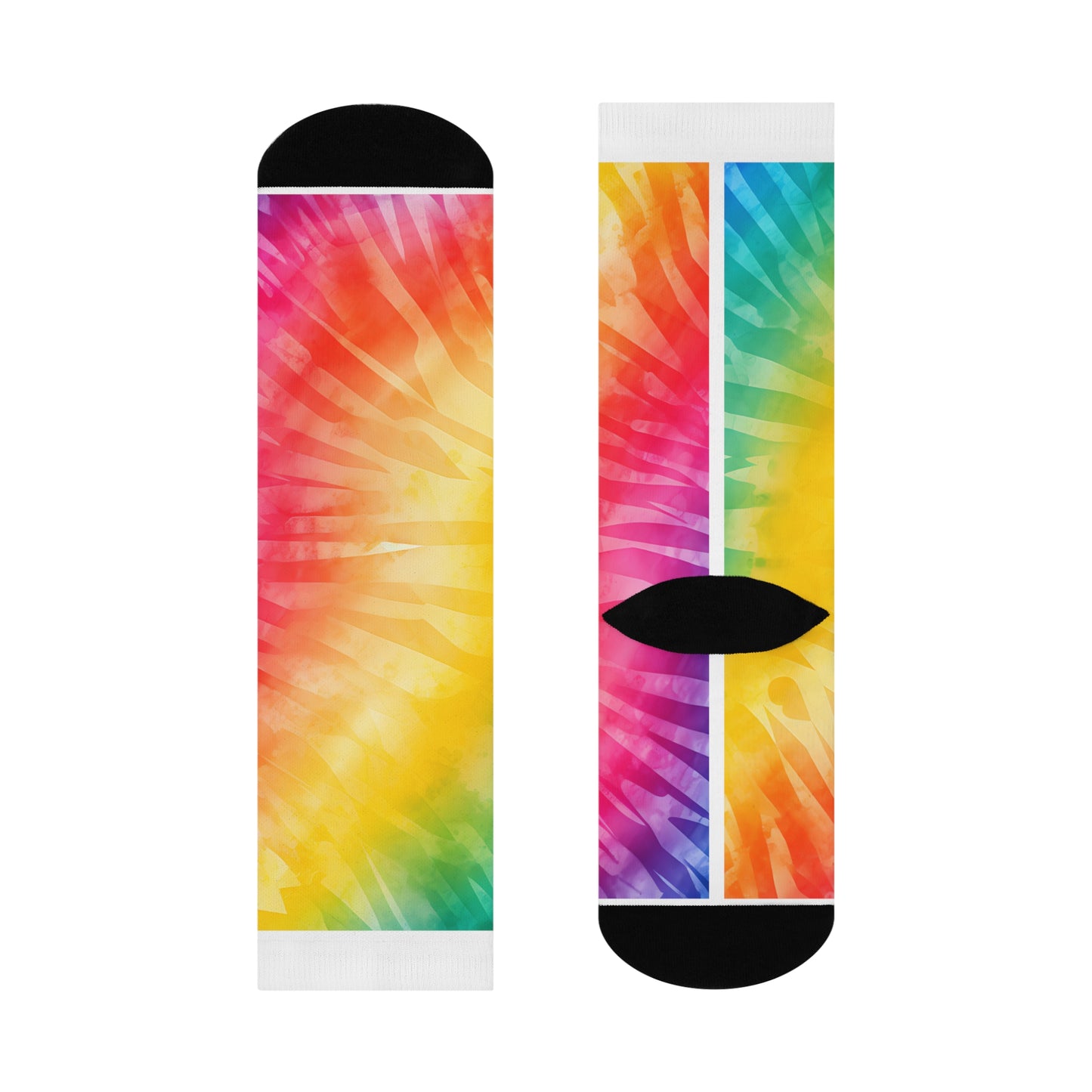 Rainbow Tie Dye Cushioned Crew Socks