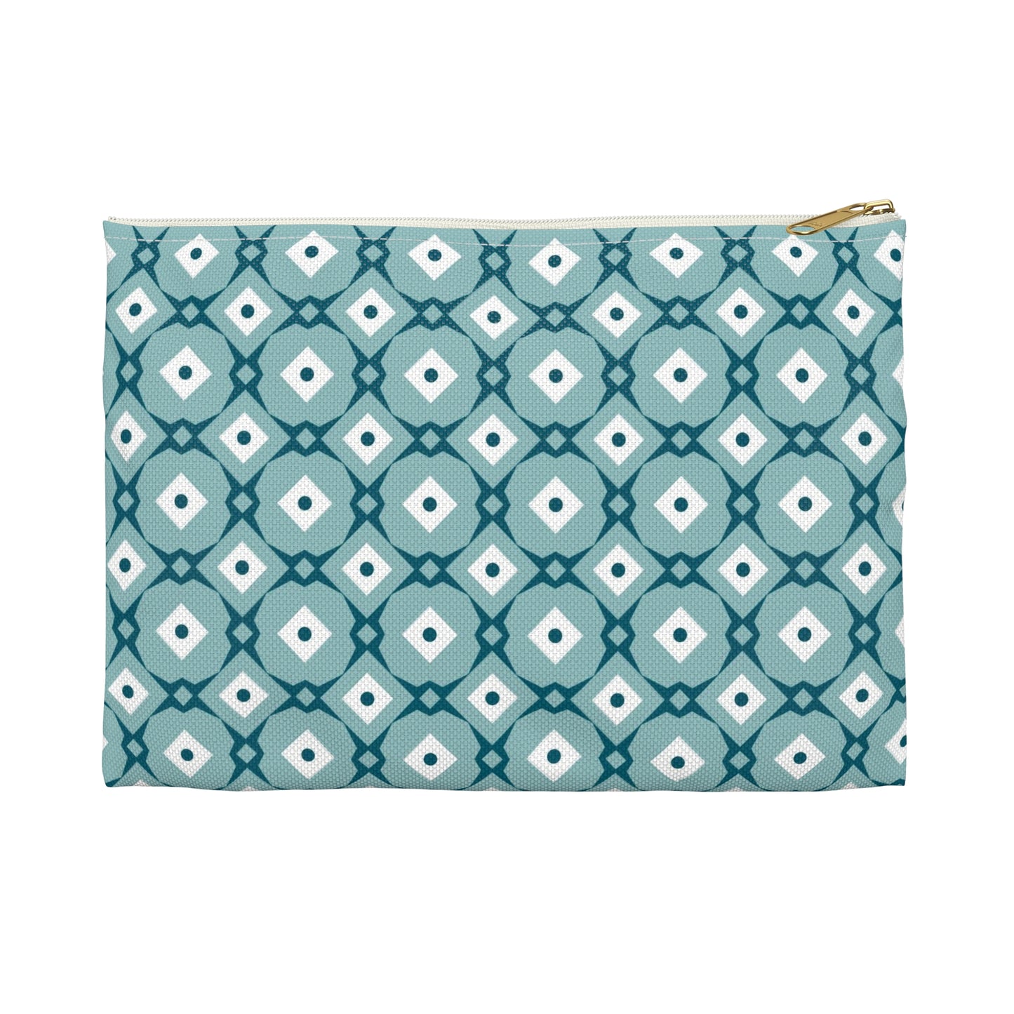 Teal Geometric Accessory Pouch