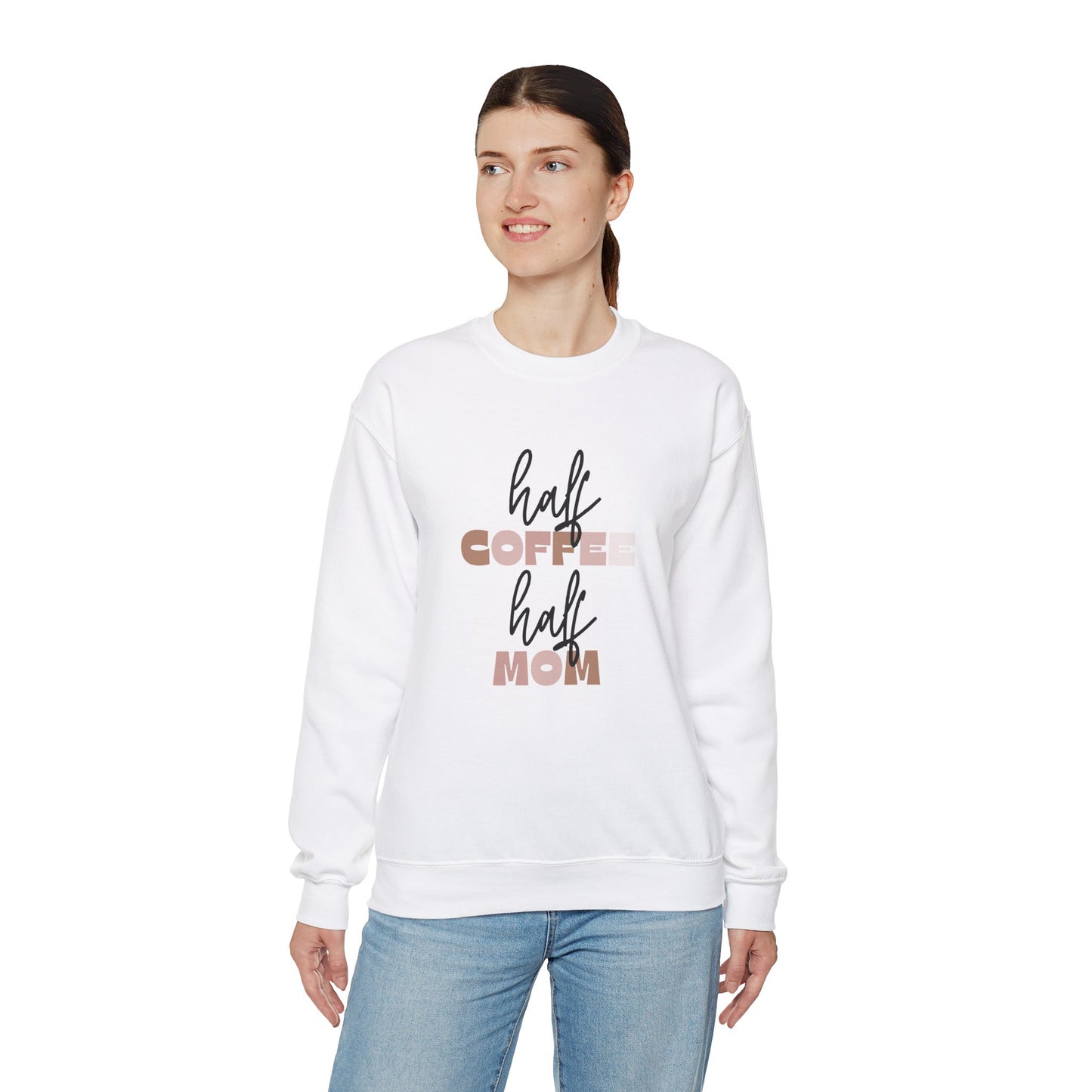 Half Coffee Half Mom Heavy Blend™ Crewneck Sweatshirt