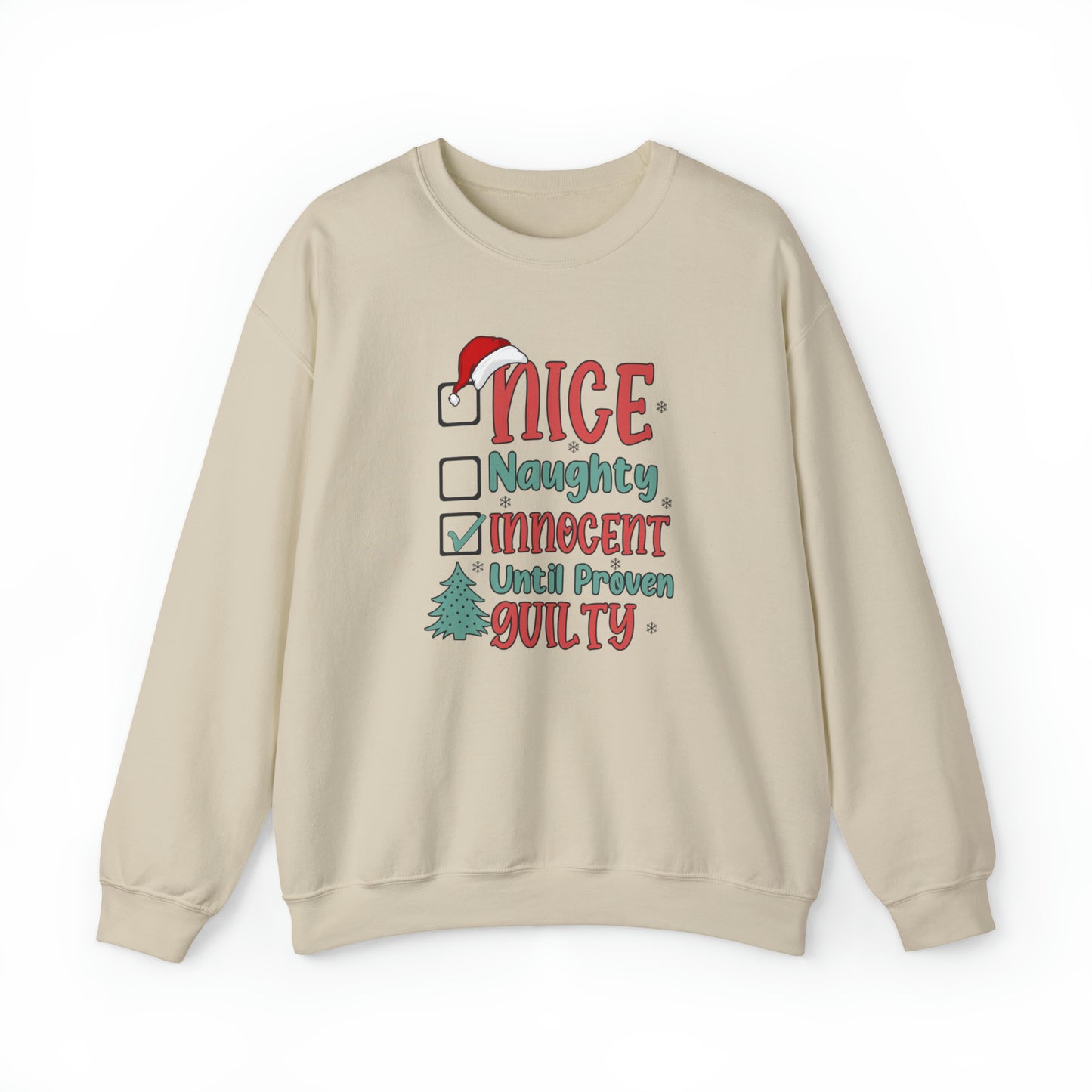 Innocent Until Proven Guilty Christmas Heavy Blend™ Crewneck Sweatshirt