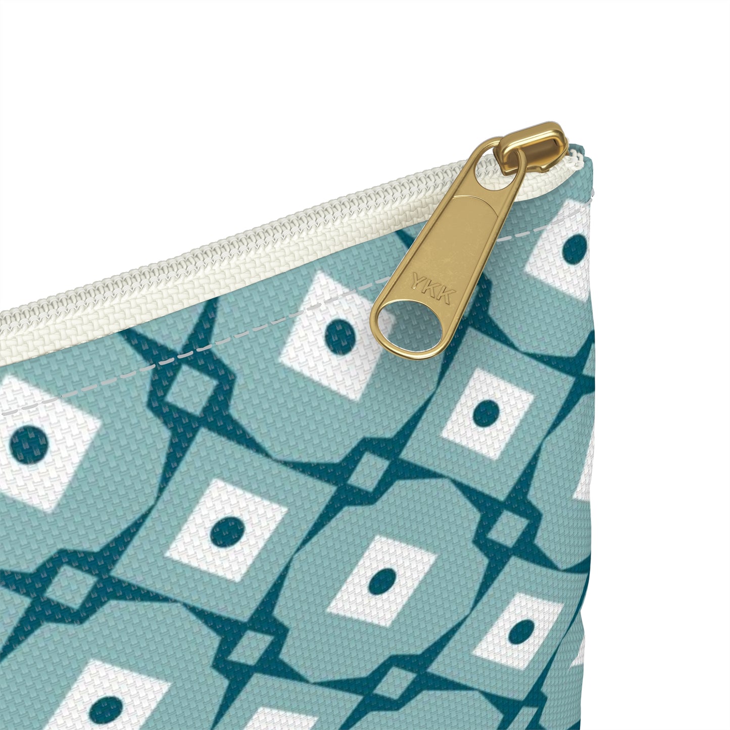 Teal Geometric Accessory Pouch