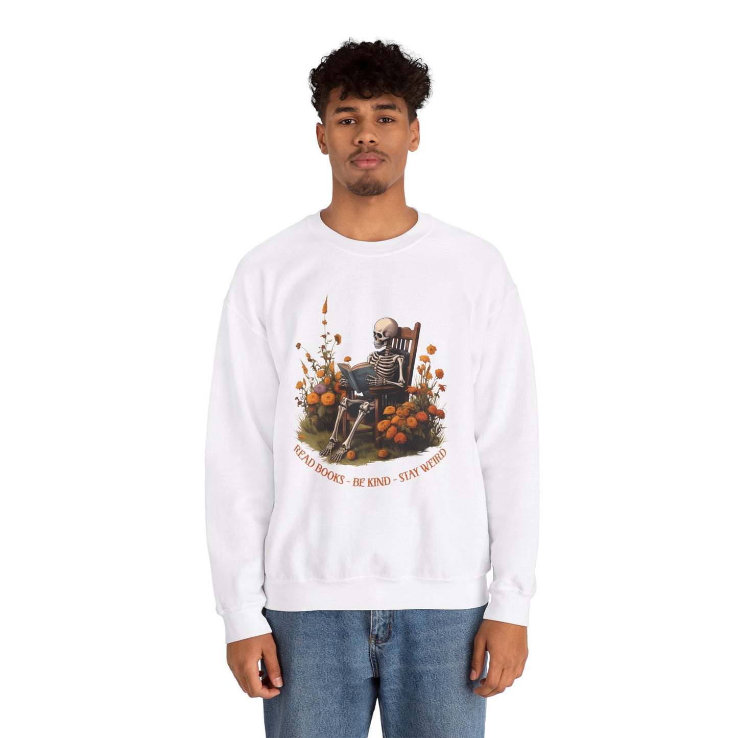 Read Books Be Kind Stay Weird Heavy Blend™ Crewneck Sweatshirt