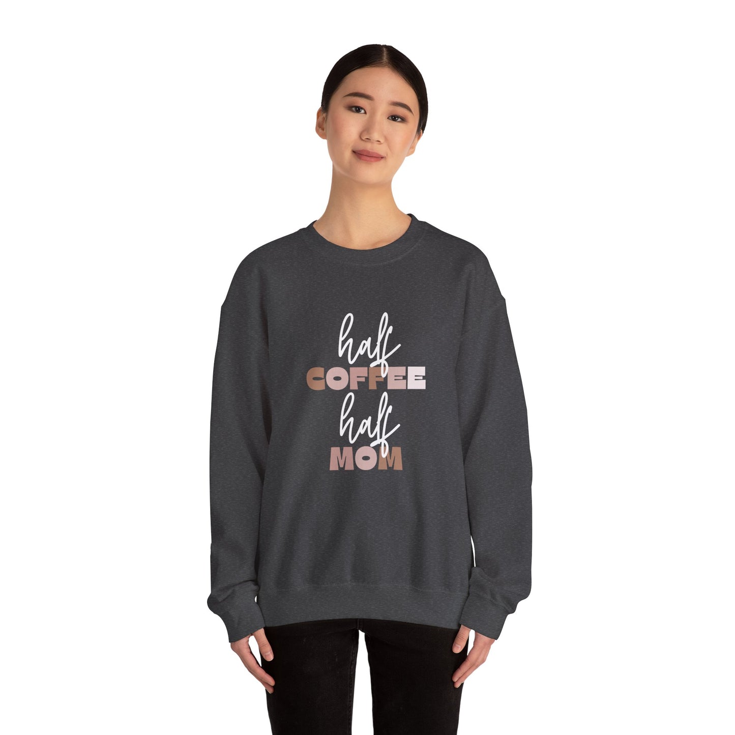 Half Coffee Half Mom Heavy Blend™ Crewneck Sweatshirt
