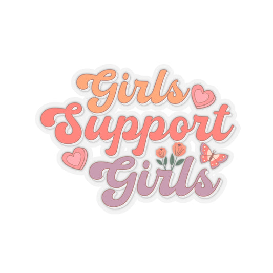 Girls Support Girls Kiss-Cut Sticker