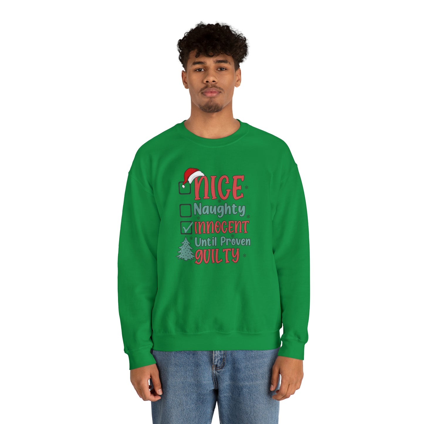 Innocent Until Proven Guilty Christmas Heavy Blend™ Crewneck Sweatshirt