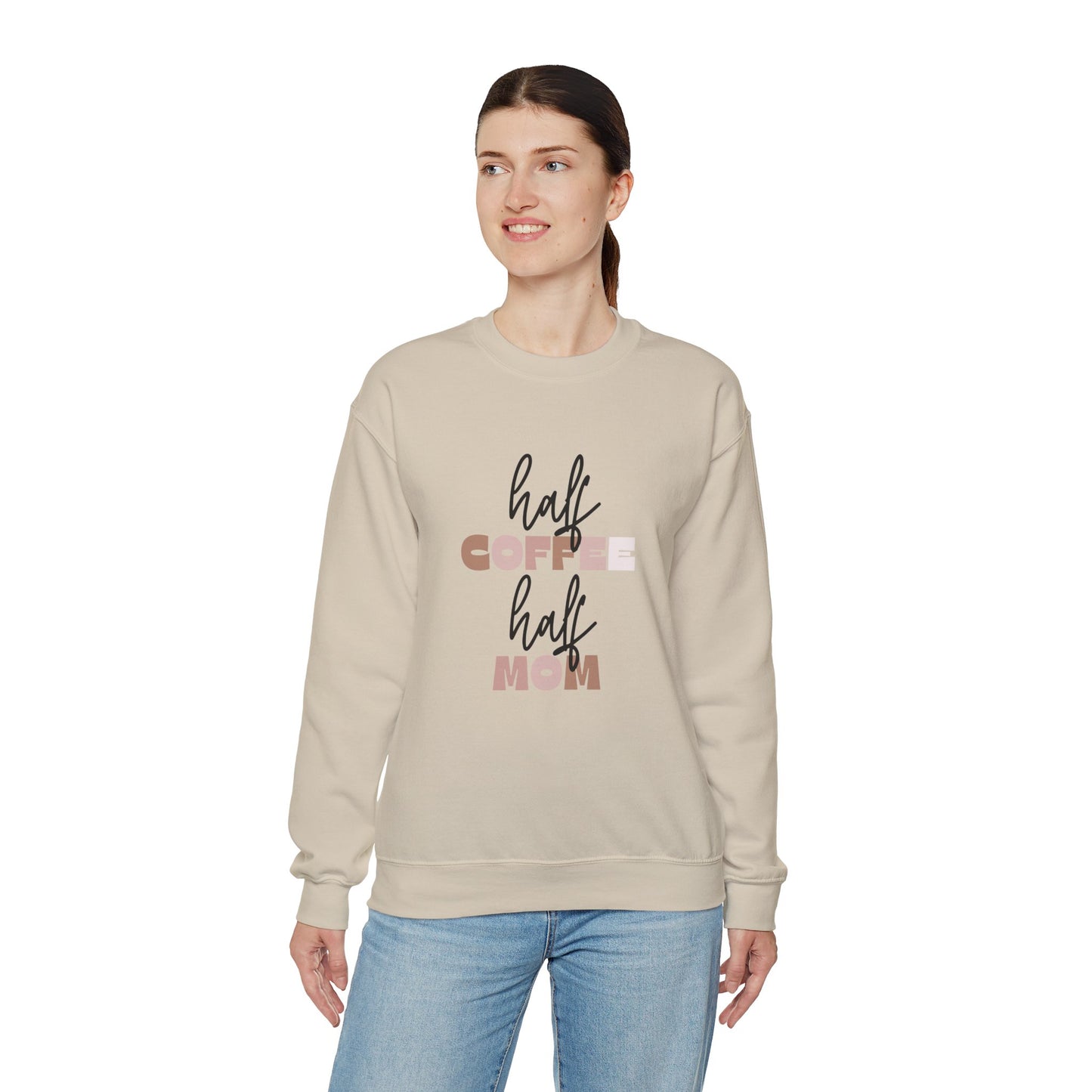 Half Coffee Half Mom Heavy Blend™ Crewneck Sweatshirt