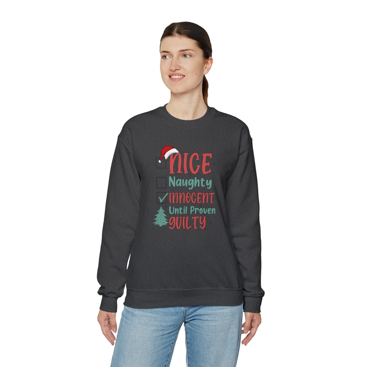 Innocent Until Proven Guilty Christmas Heavy Blend™ Crewneck Sweatshirt