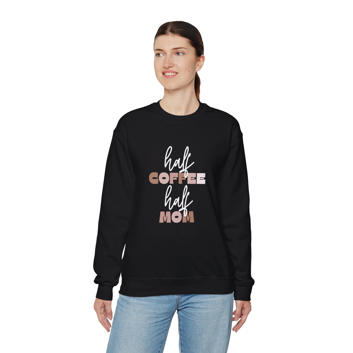 Half Coffee Half Mom Heavy Blend™ Crewneck Sweatshirt