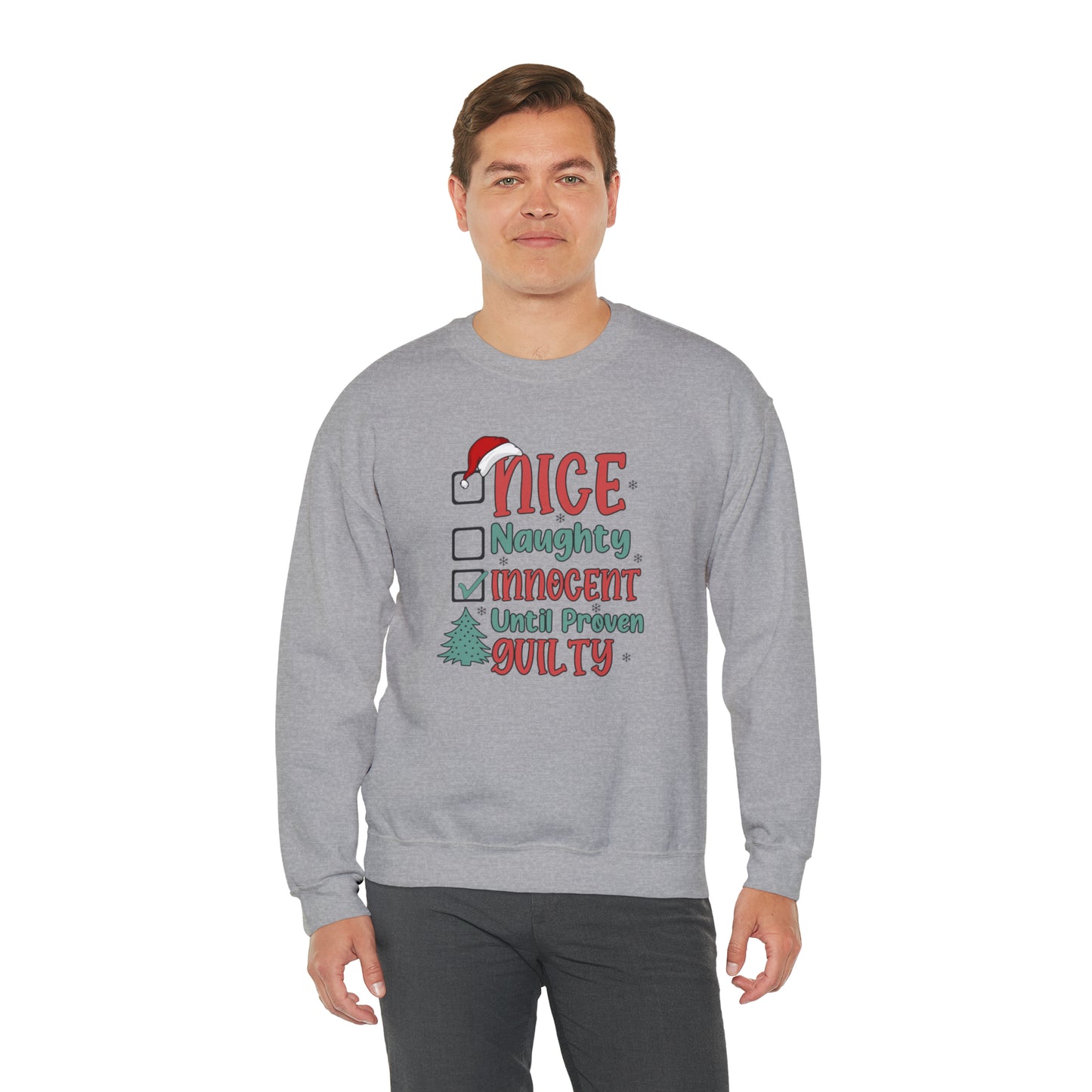 Innocent Until Proven Guilty Christmas Heavy Blend™ Crewneck Sweatshirt