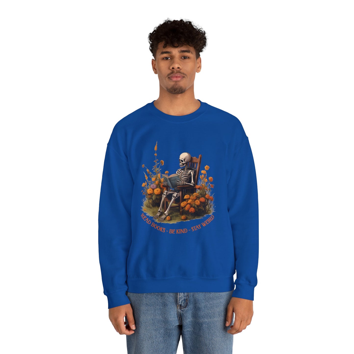 Read Books Be Kind Stay Weird Heavy Blend™ Crewneck Sweatshirt