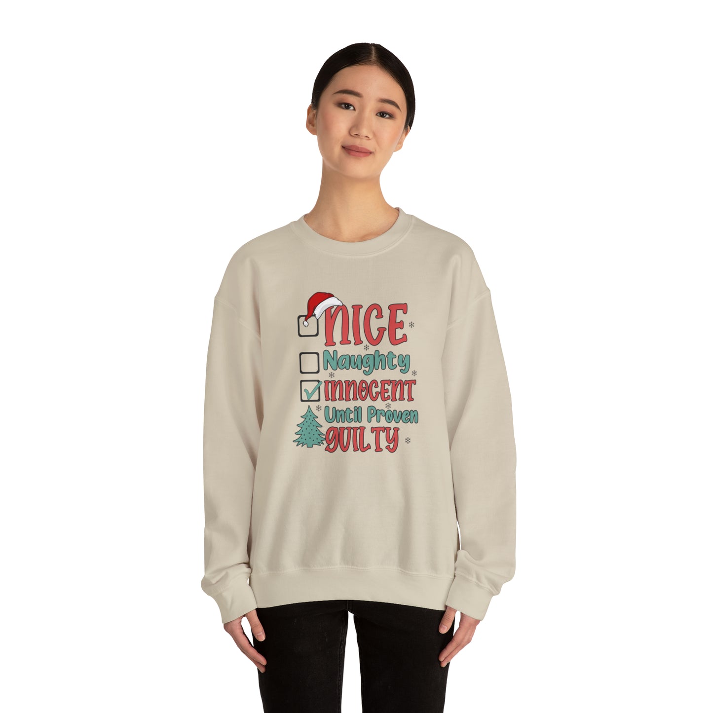 Innocent Until Proven Guilty Christmas Heavy Blend™ Crewneck Sweatshirt