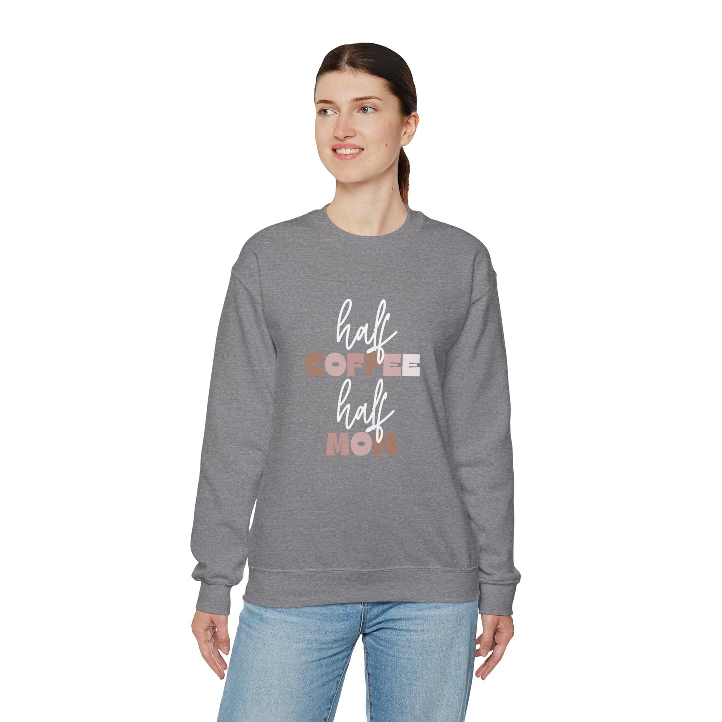 Half Coffee Half Mom Heavy Blend™ Crewneck Sweatshirt