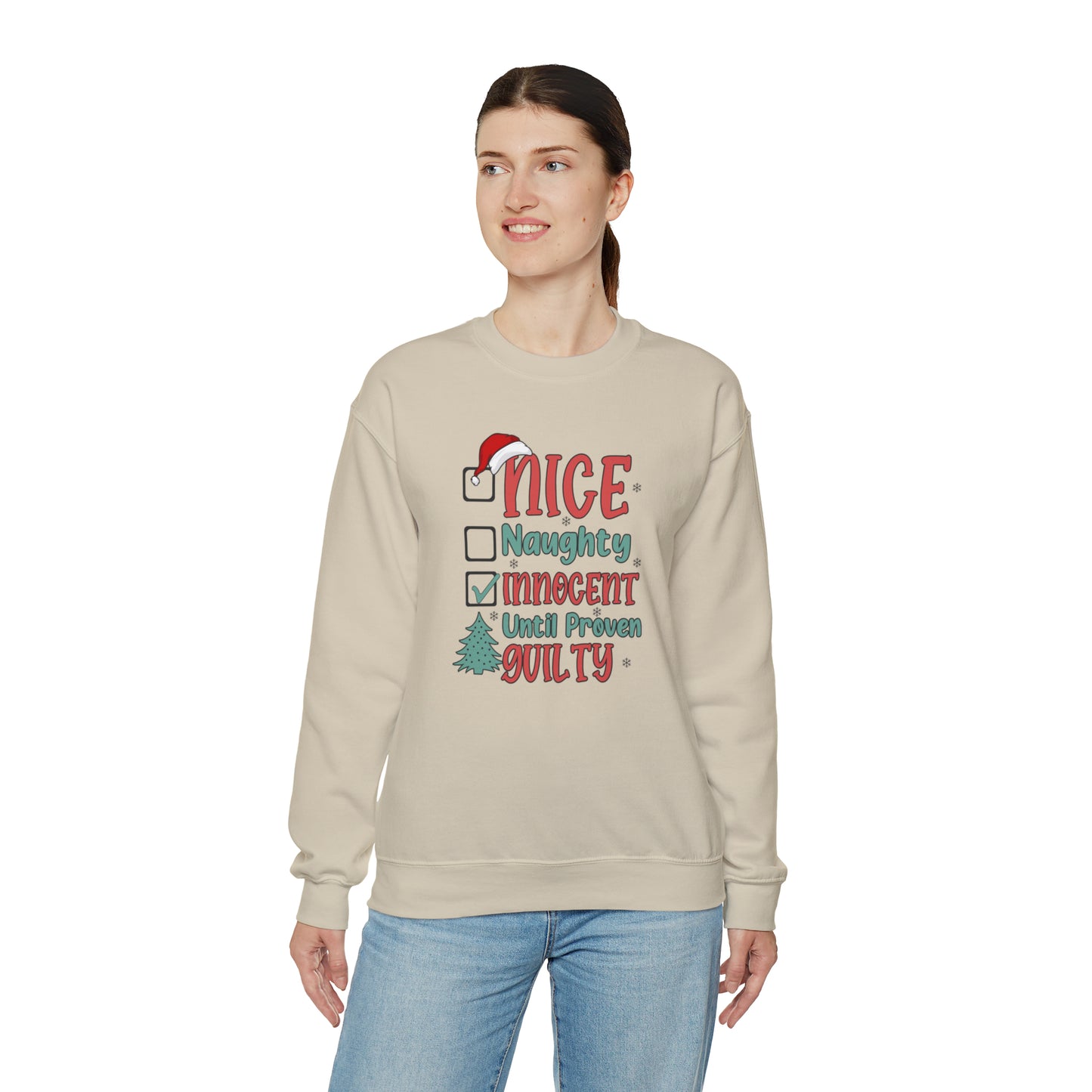 Innocent Until Proven Guilty Christmas Heavy Blend™ Crewneck Sweatshirt