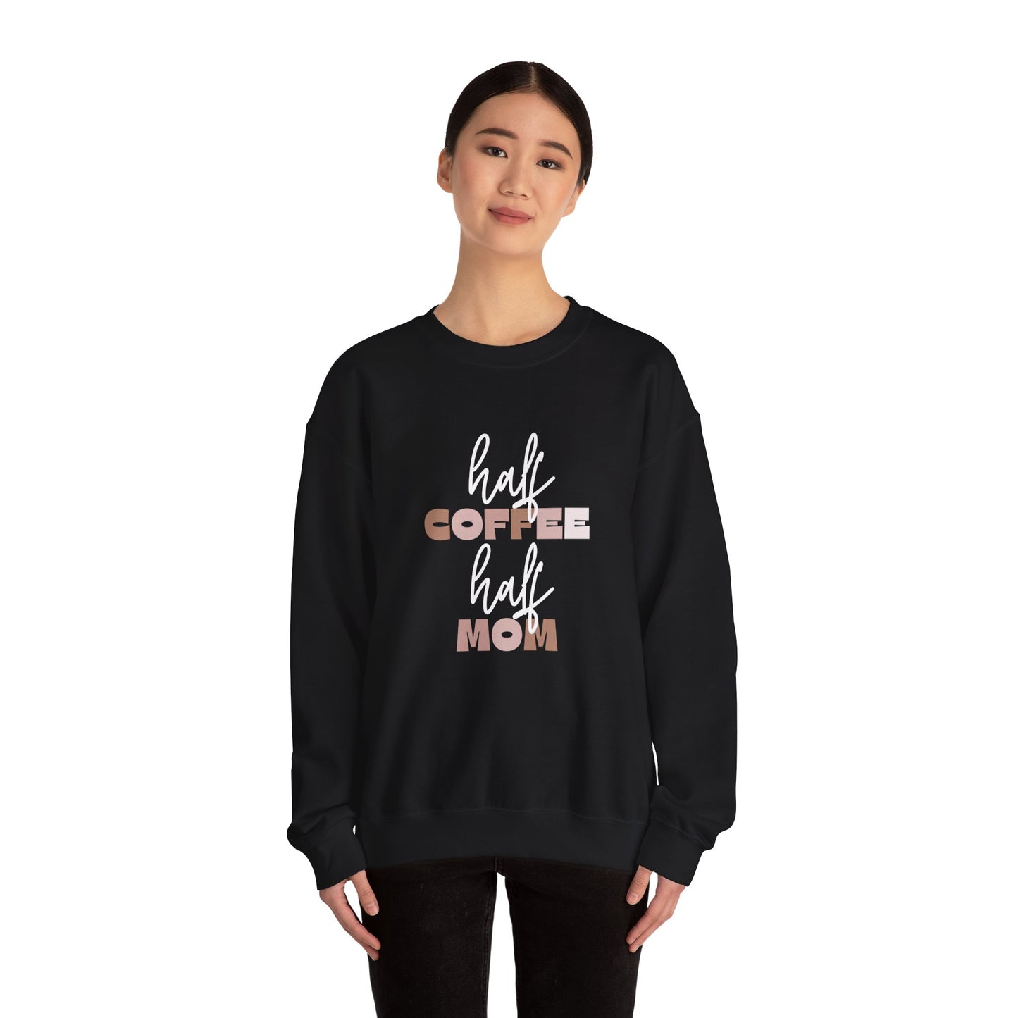 Half Coffee Half Mom Heavy Blend™ Crewneck Sweatshirt