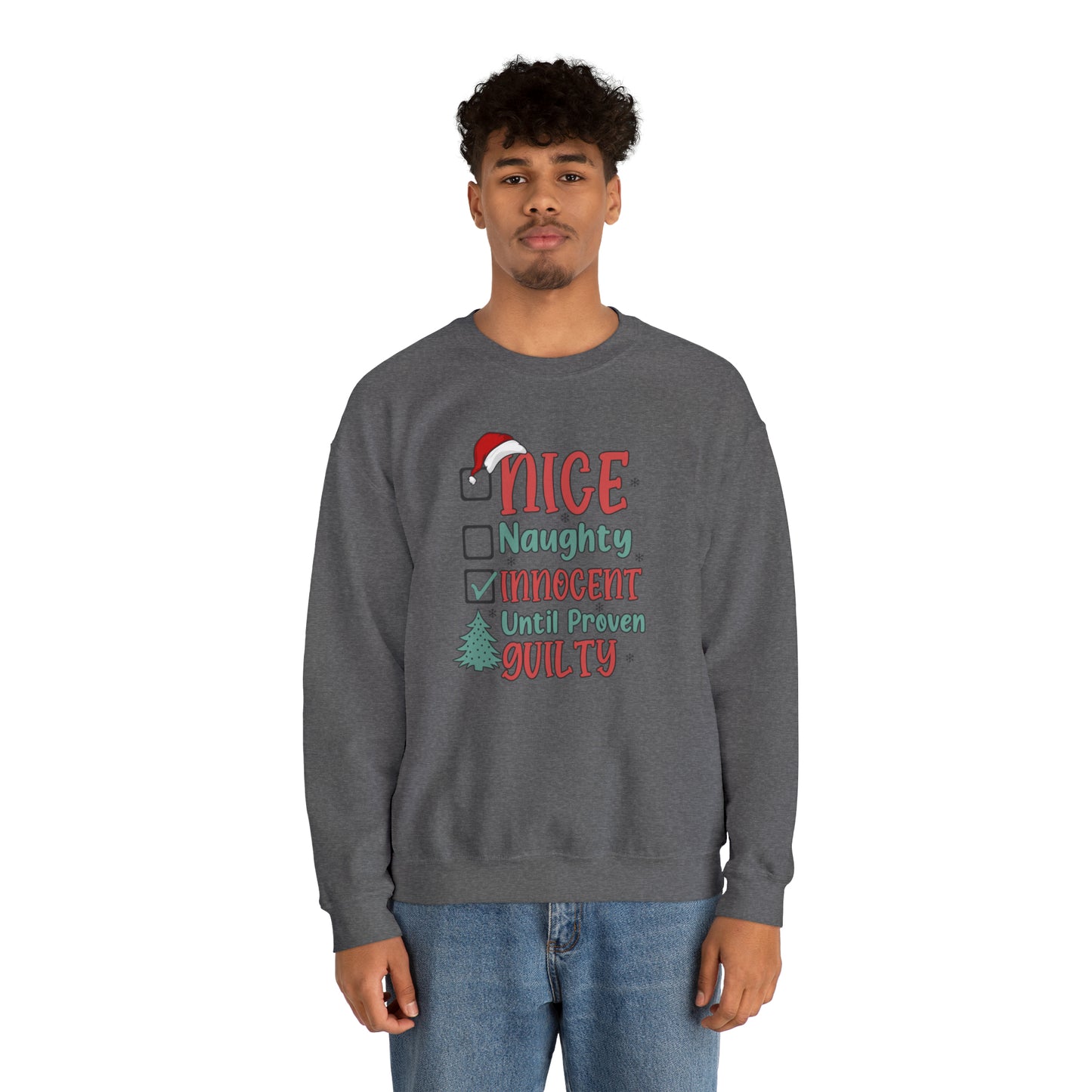 Innocent Until Proven Guilty Christmas Heavy Blend™ Crewneck Sweatshirt