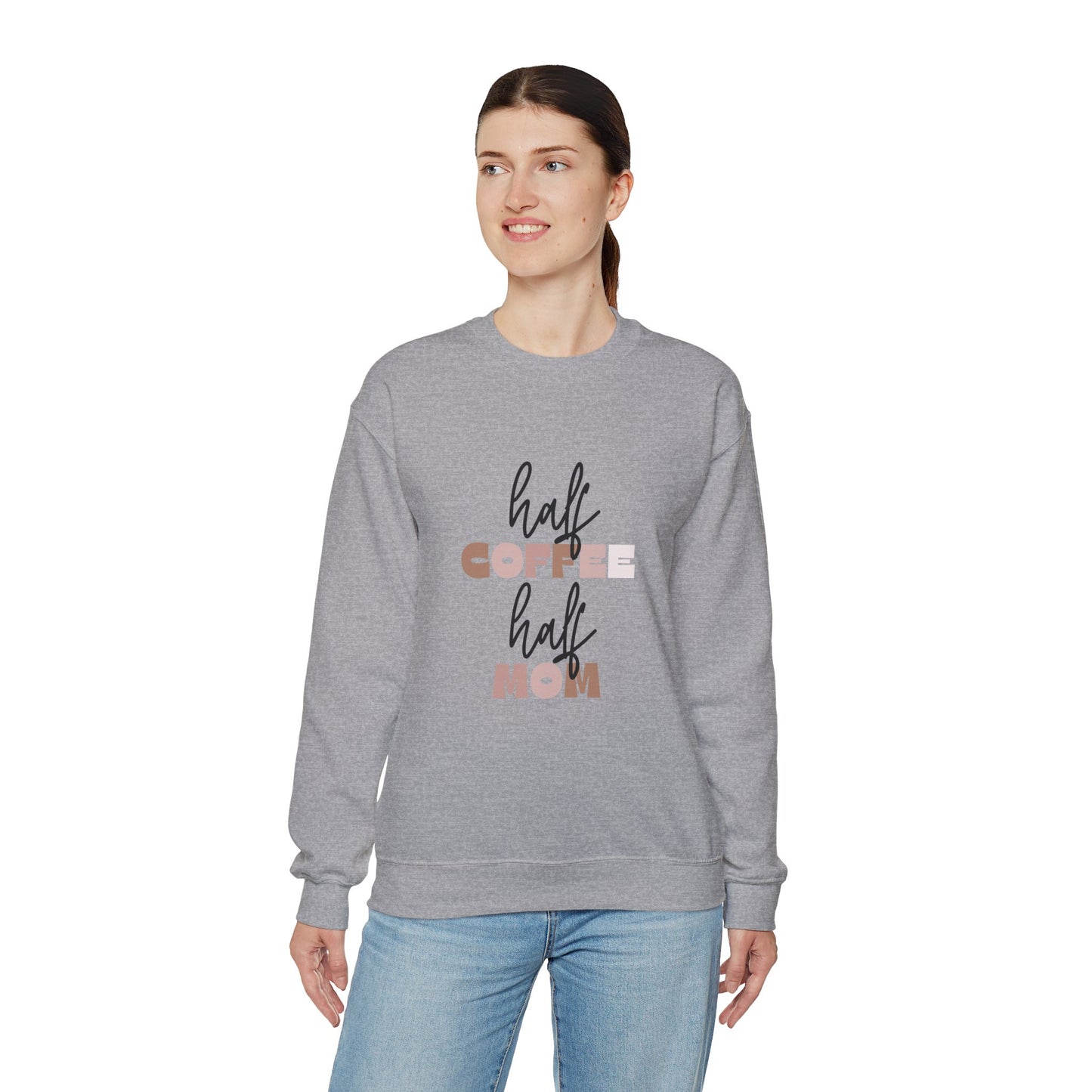 Half Coffee Half Mom Heavy Blend™ Crewneck Sweatshirt