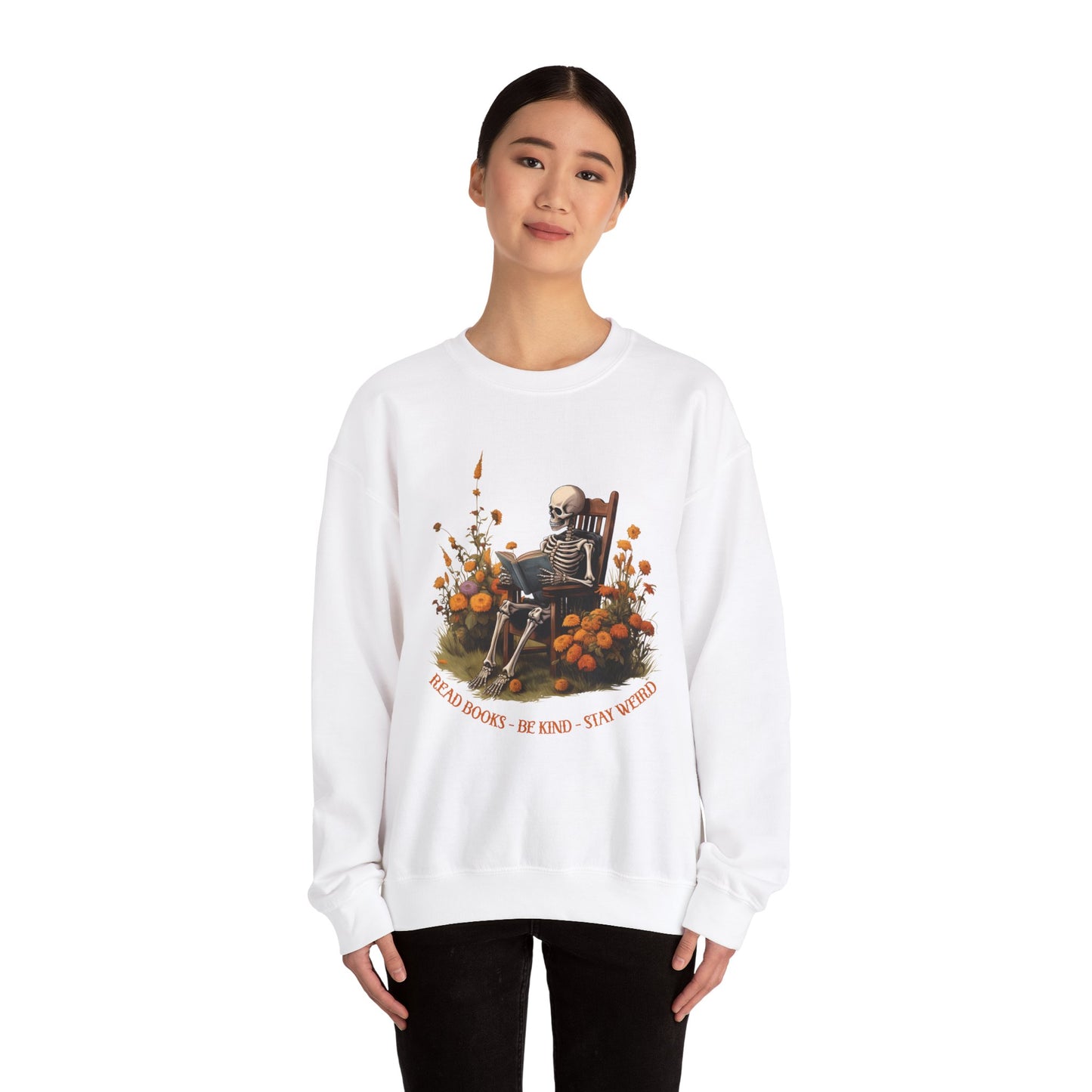 Read Books Be Kind Stay Weird Heavy Blend™ Crewneck Sweatshirt