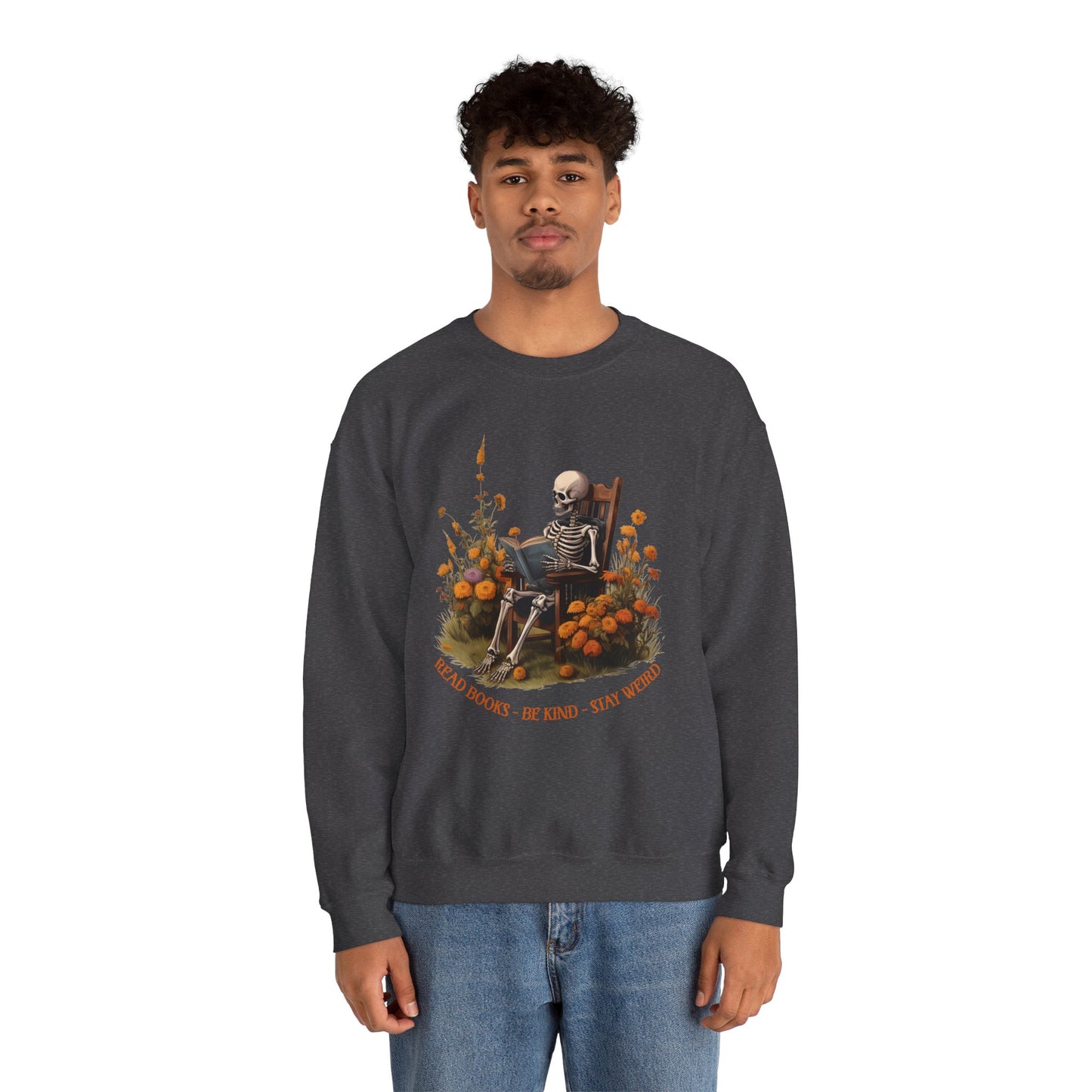 Read Books Be Kind Stay Weird Heavy Blend™ Crewneck Sweatshirt