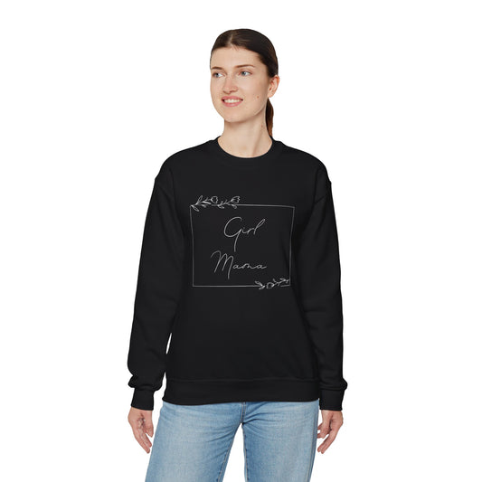 Floral Girl Mama Heavy Blend™ Crewneck Sweatshirt