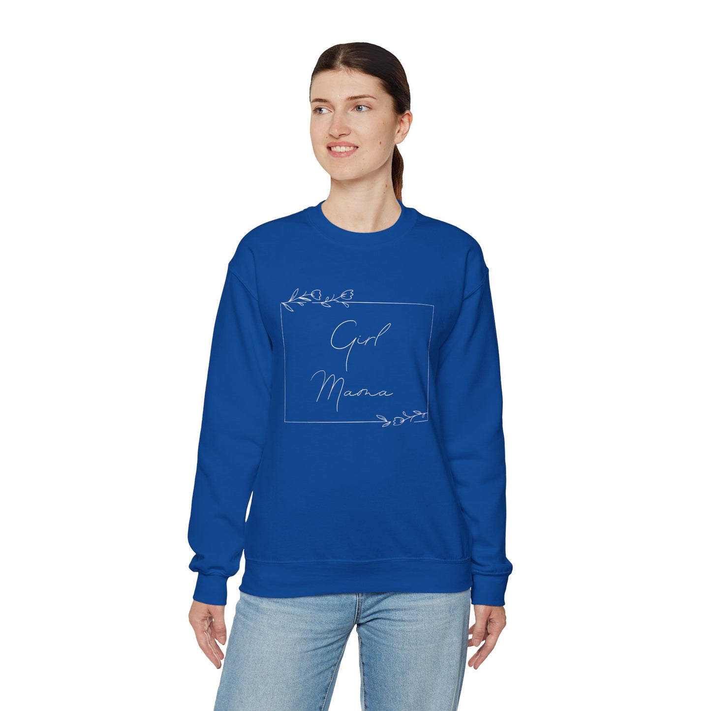 Floral Girl Mama Heavy Blend™ Crewneck Sweatshirt