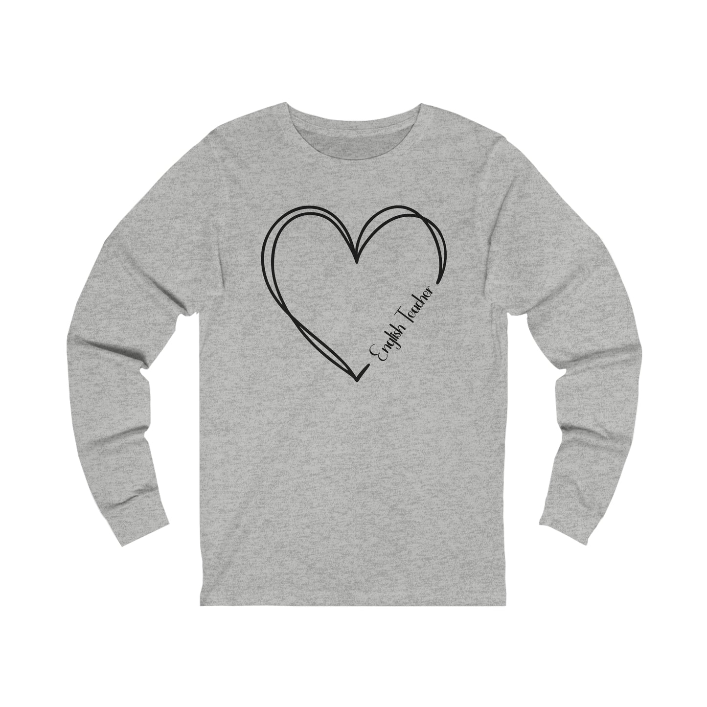 Heart English Teacher Jersey Long Sleeve Tee
