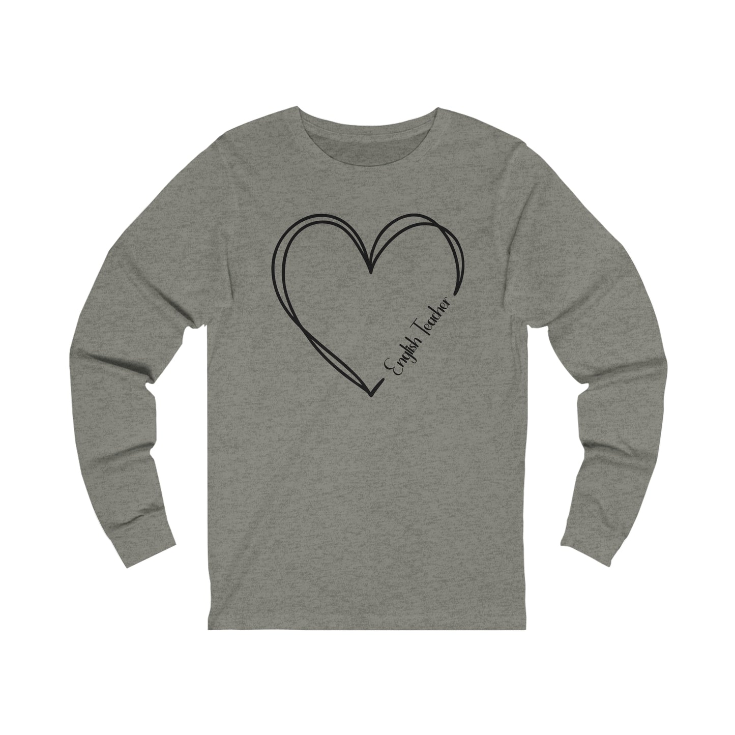 Heart English Teacher Jersey Long Sleeve Tee