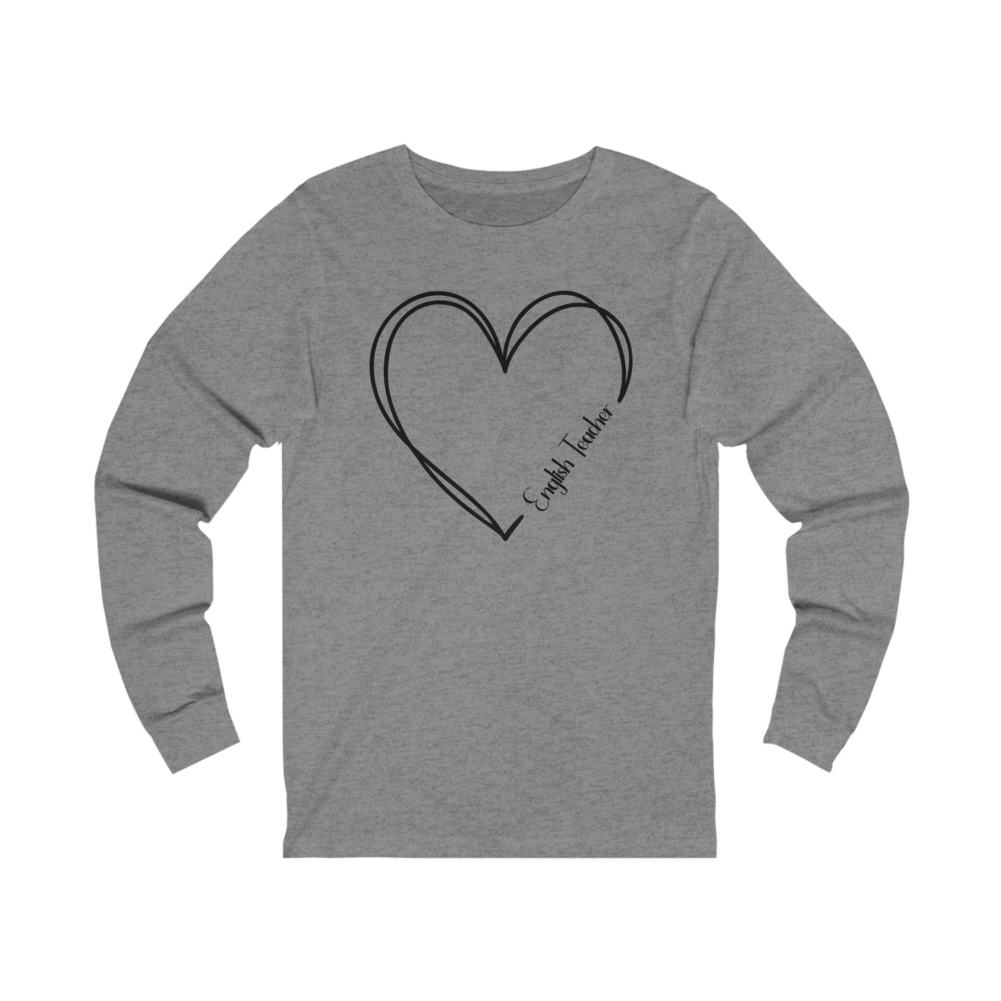 Heart English Teacher Jersey Long Sleeve Tee