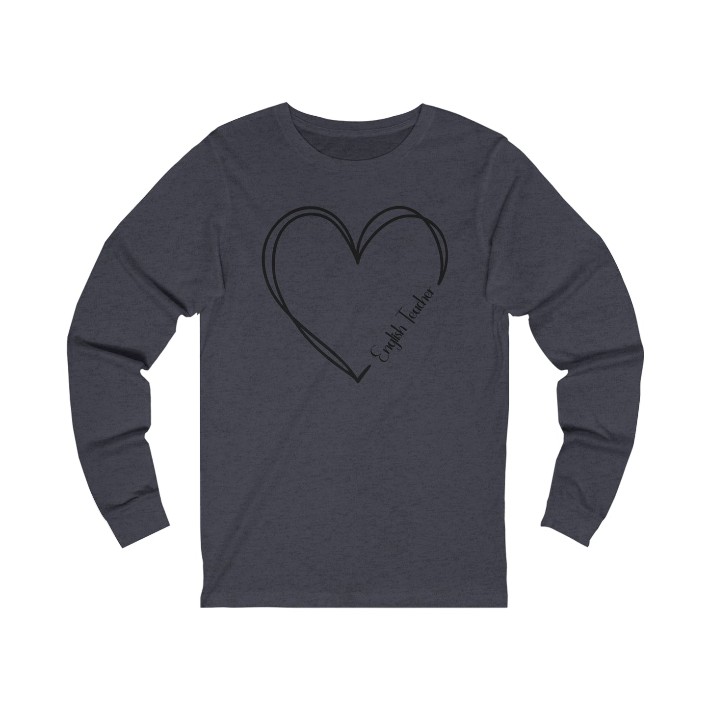 Heart English Teacher Jersey Long Sleeve Tee