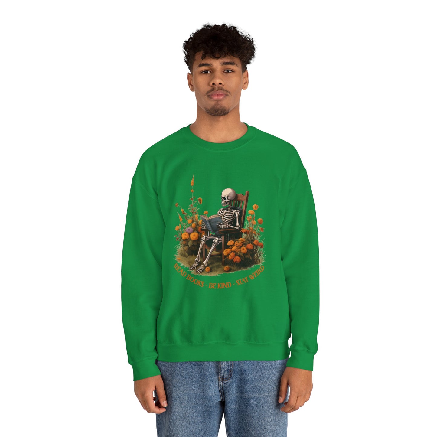 Read Books Be Kind Stay Weird Heavy Blend™ Crewneck Sweatshirt