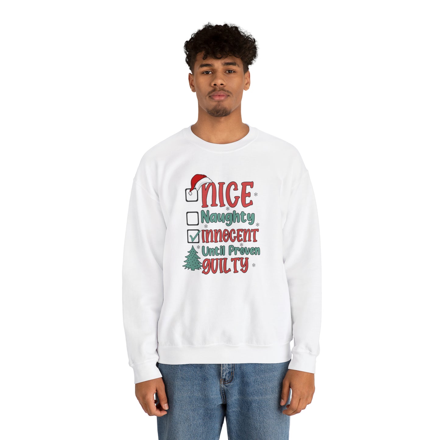 Innocent Until Proven Guilty Christmas Heavy Blend™ Crewneck Sweatshirt