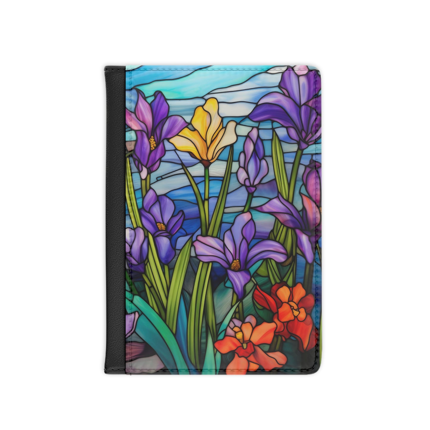 Stained Glass Iris Passport Cover