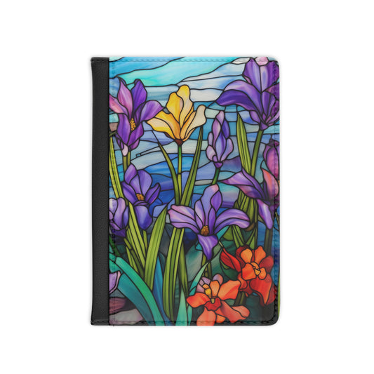 Stained Glass Iris Passport Cover