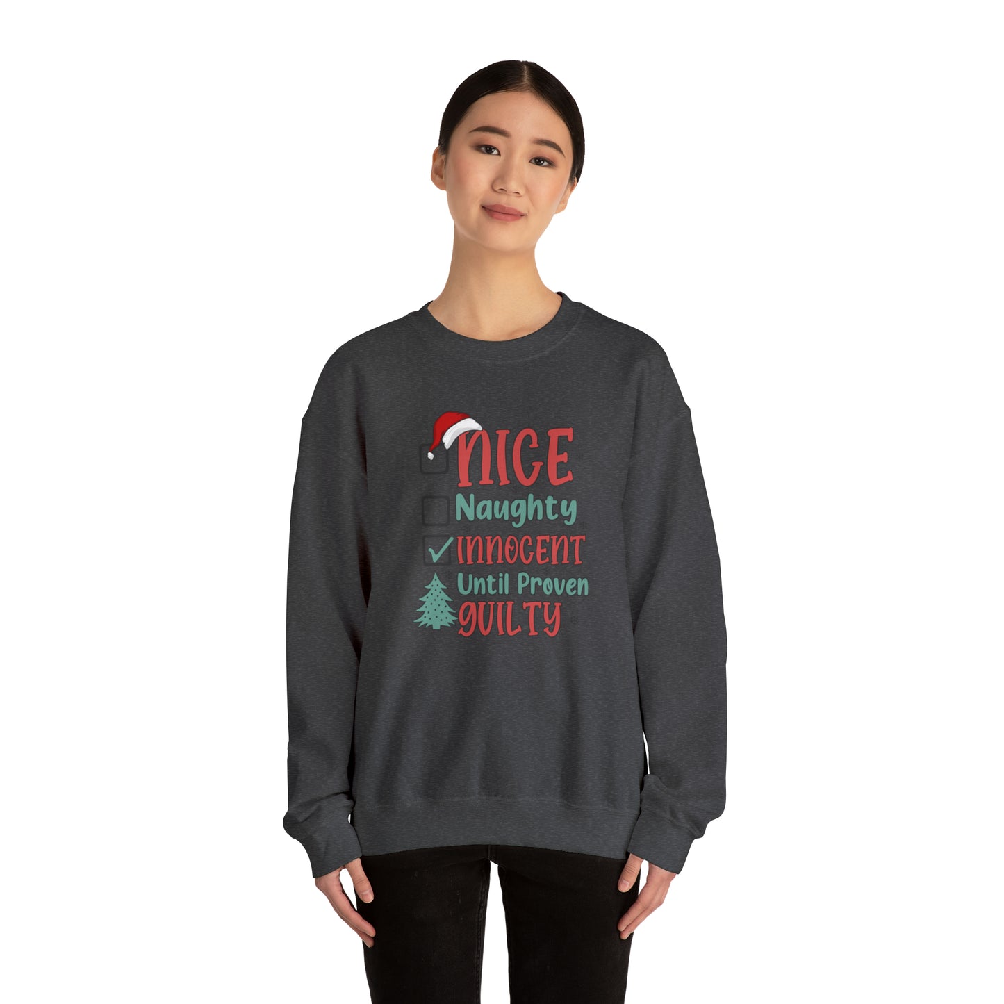 Innocent Until Proven Guilty Christmas Heavy Blend™ Crewneck Sweatshirt