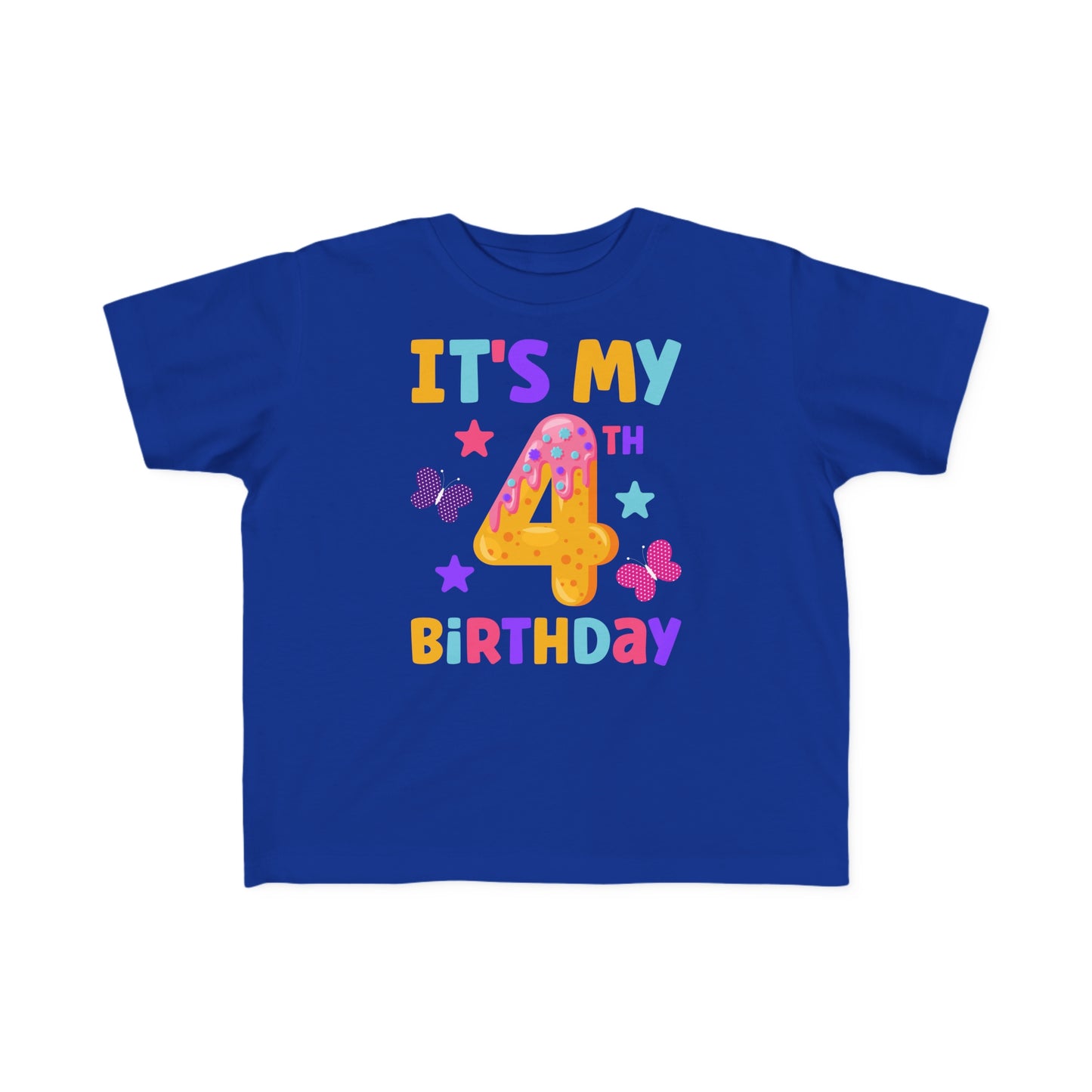 It's My Fourth Birthday Toddler Size Jersey Tee