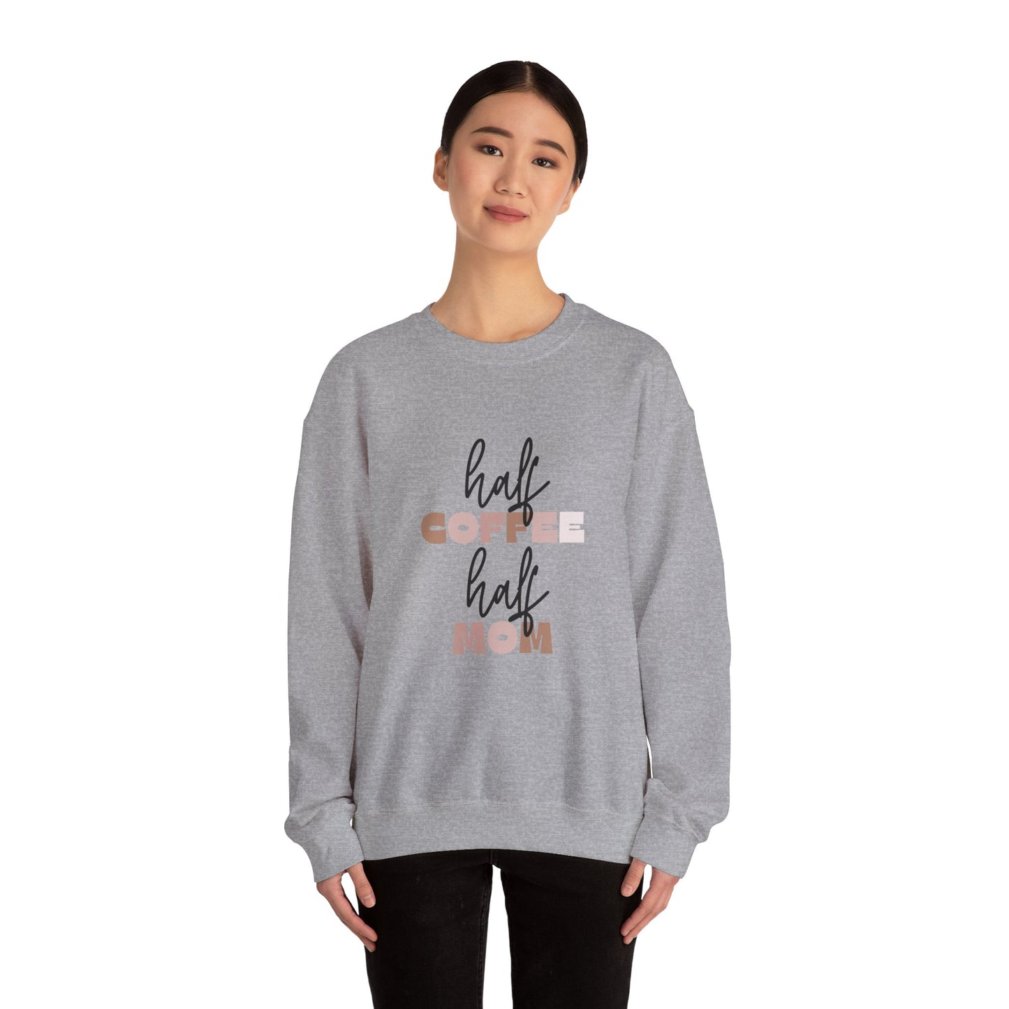 Half Coffee Half Mom Heavy Blend™ Crewneck Sweatshirt